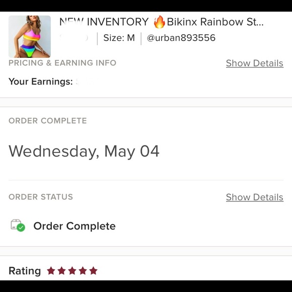 NEW INVENTORY 🔥Bikinx Rainbow Striped Bikini Swimwear🔥 - Picture 6 of 7